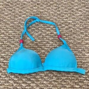 Aguaclara teal padded bikini top size small NWOT